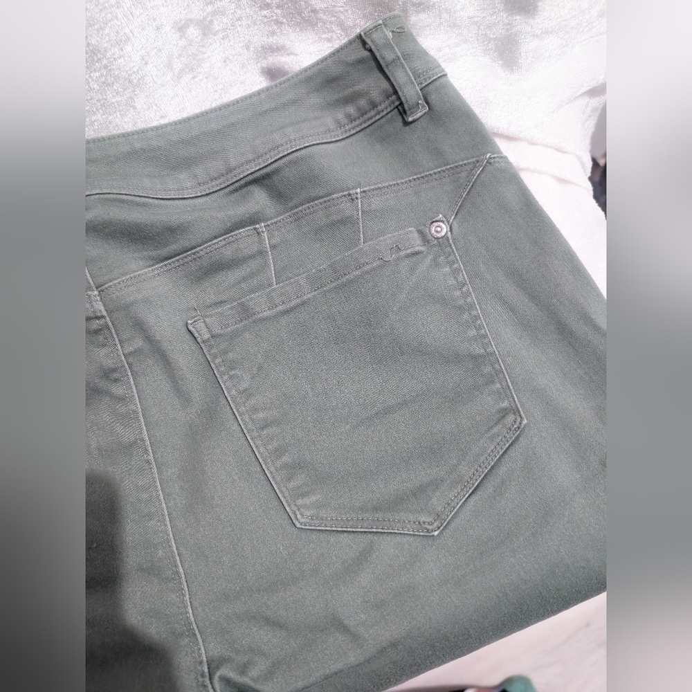 1946 Denim Sage Green Mint Used Jeans Flawed Gardening Pants 12